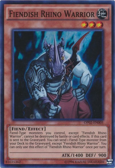 Fiendish Rhino Warrior [OP02-EN005] Super Rare | RetroPlay Games