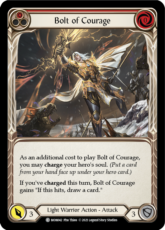 Bolt of Courage (Red) [MON042-RF] (Monarch)  1st Edition Rainbow Foil | RetroPlay Games