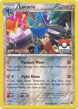 Lucario (63/124) (League Promo 3rd Place) [XY: Fates Collide] | RetroPlay Games