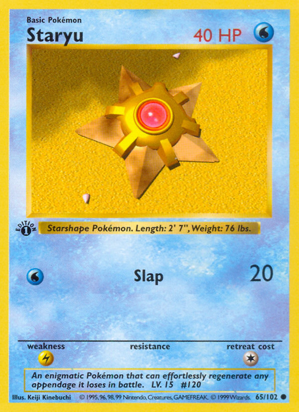 Staryu (65/102) (Shadowless) [Base Set 1st Edition] | RetroPlay Games