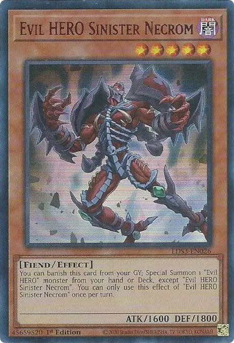 Evil HERO Sinister Necrom (Red) [LDS3-EN026] Ultra Rare | RetroPlay Games