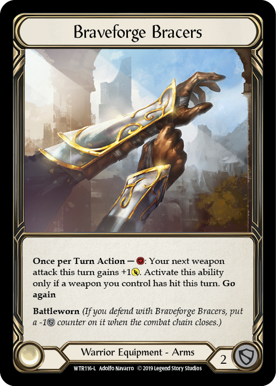 Braveforge Bracers [WTR116-L] (Welcome to Rathe)  Alpha Print Cold Foil | RetroPlay Games