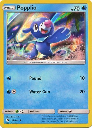 Popplio (39/149) (Water Web Holo) [Sun & Moon: Base Set] | RetroPlay Games