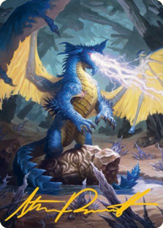 Blue Dragon Art Card (Gold-Stamped Signature) [Dungeons & Dragons: Adventures in the Forgotten Realms Art Series] | RetroPlay Games