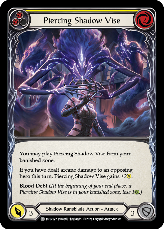 Piercing Shadow Vise (Yellow) [MON172-RF] (Monarch)  1st Edition Rainbow Foil | RetroPlay Games