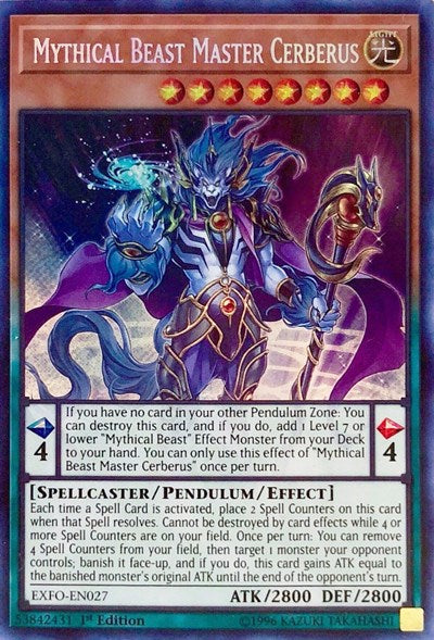 Mythical Beast Master Cerberus [EXFO-EN027] Secret Rare | RetroPlay Games