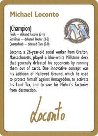 1996 Michael Loconto Biography Card [World Championship Decks] | RetroPlay Games