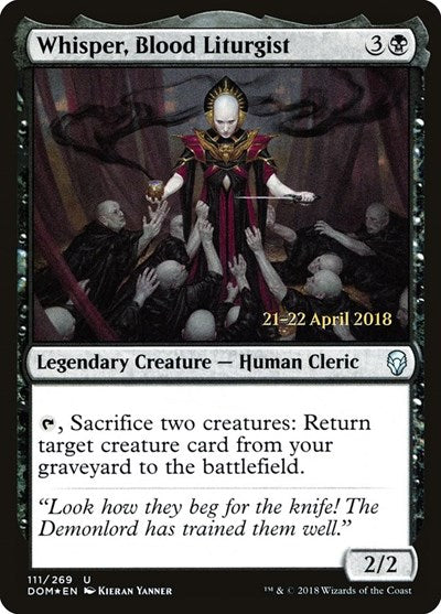 Whisper, Blood Liturgist [Dominaria Promos] | RetroPlay Games