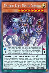 Mythical Beast Master Cerberus [MP18-EN185] Secret Rare | RetroPlay Games