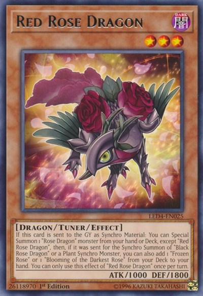 Red Rose Dragon [LED4-EN025] Rare | RetroPlay Games