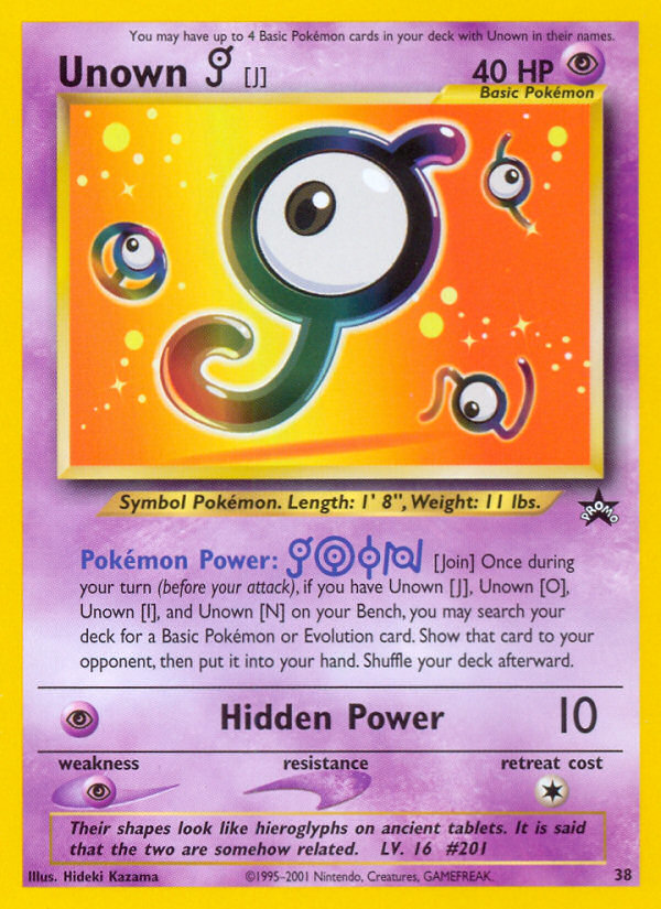 Unown [J] (38) [Wizards of the Coast: Black Star Promos] | RetroPlay Games