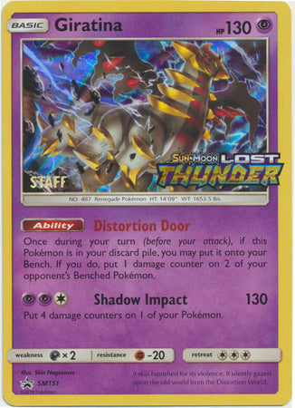 Giratina (SM151) (Staff Prerelease Promo) [Sun & Moon: Black Star Promos] | RetroPlay Games