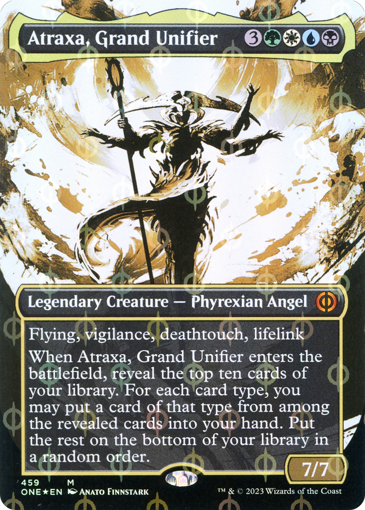 Atraxa, Grand Unifier (Borderless Ichor Step-and-Compleat Foil) [Phyrexia: All Will Be One] | RetroPlay Games