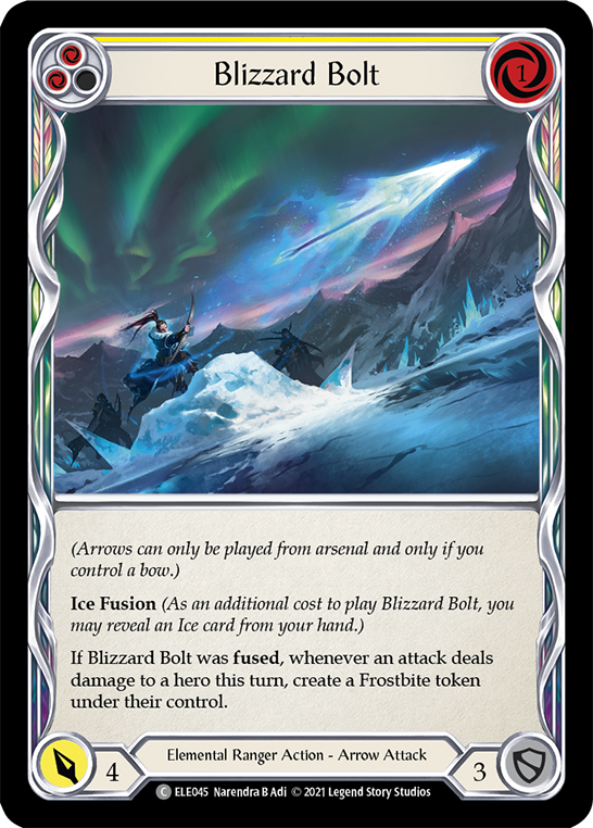 Blizzard Bolt (Yellow) [ELE045] (Tales of Aria)  1st Edition Rainbow Foil | RetroPlay Games