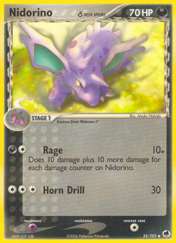 Nidorino (35/101) (Delta Species) [EX: Dragon Frontiers] | RetroPlay Games