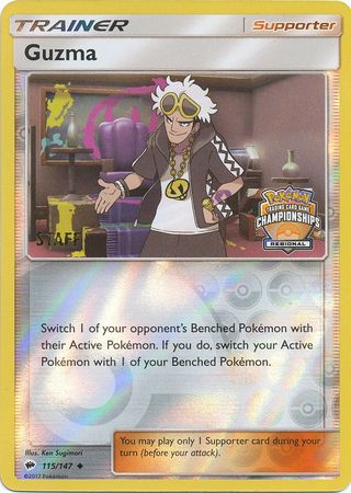 Guzma (115/147) (League Promo) (Staff) [Sun & Moon: Burning Shadows] | RetroPlay Games