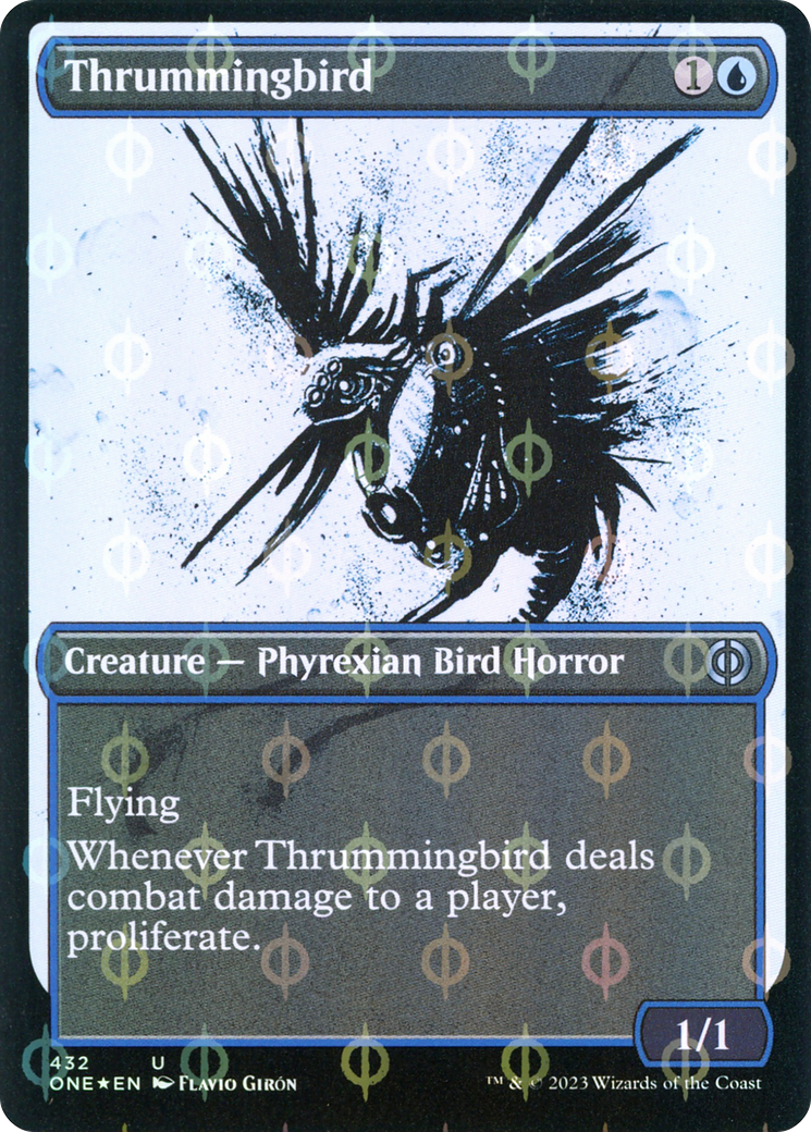 Thrummingbird (Showcase Ichor Step-and-Compleat Foil) [Phyrexia: All Will Be One] | RetroPlay Games