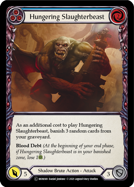 Hungering Slaughterbeast (Blue) [U-MON149-RF] (Monarch Unlimited)  Unlimited Rainbow Foil | RetroPlay Games