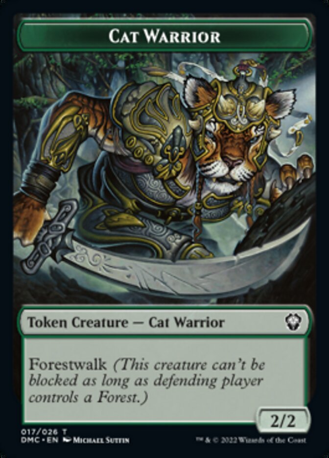 Saproling // Cat Warrior Double-sided Token [Dominaria United Tokens] | RetroPlay Games