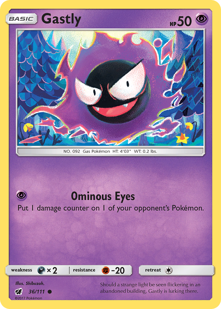 Gastly (36/111) [Sun & Moon: Crimson Invasion] | RetroPlay Games