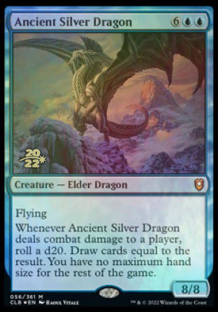 Ancient Silver Dragon [Commander Legends: Battle for Baldur's Gate Prerelease Promos] | RetroPlay Games