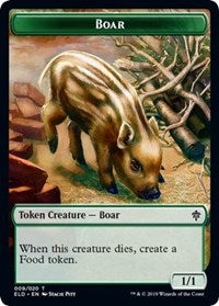 Boar // Food (15) Double-sided Token [Throne of Eldraine Tokens] | RetroPlay Games