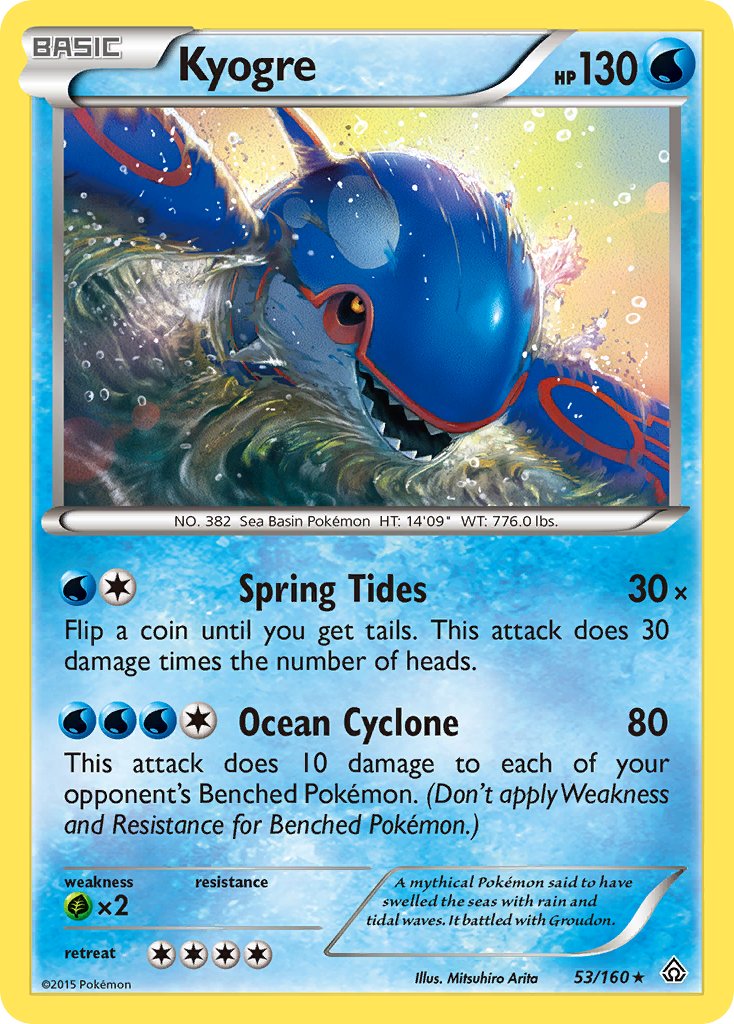 Kyogre (53/160) (Theme Deck Exclusive) [XY: Primal Clash] | RetroPlay Games