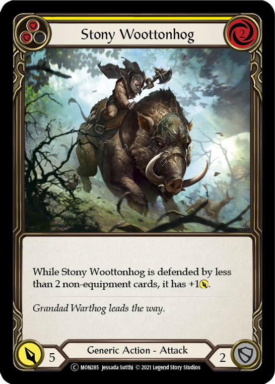 Stony Woottonhog (Yellow) [U-MON285-RF] (Monarch Unlimited)  Unlimited Rainbow Foil | RetroPlay Games