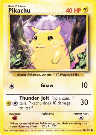 Pikachu (58/102) (Jumbo Card) [Base Set Unlimited] | RetroPlay Games