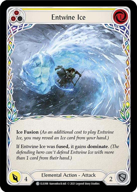 Entwine Ice (Yellow) [ELE098] (Tales of Aria)  1st Edition Rainbow Foil | RetroPlay Games