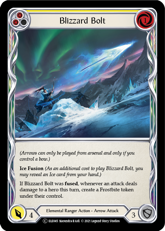 Blizzard Bolt (Yellow) [U-ELE045] (Tales of Aria Unlimited)  Unlimited Rainbow Foil | RetroPlay Games