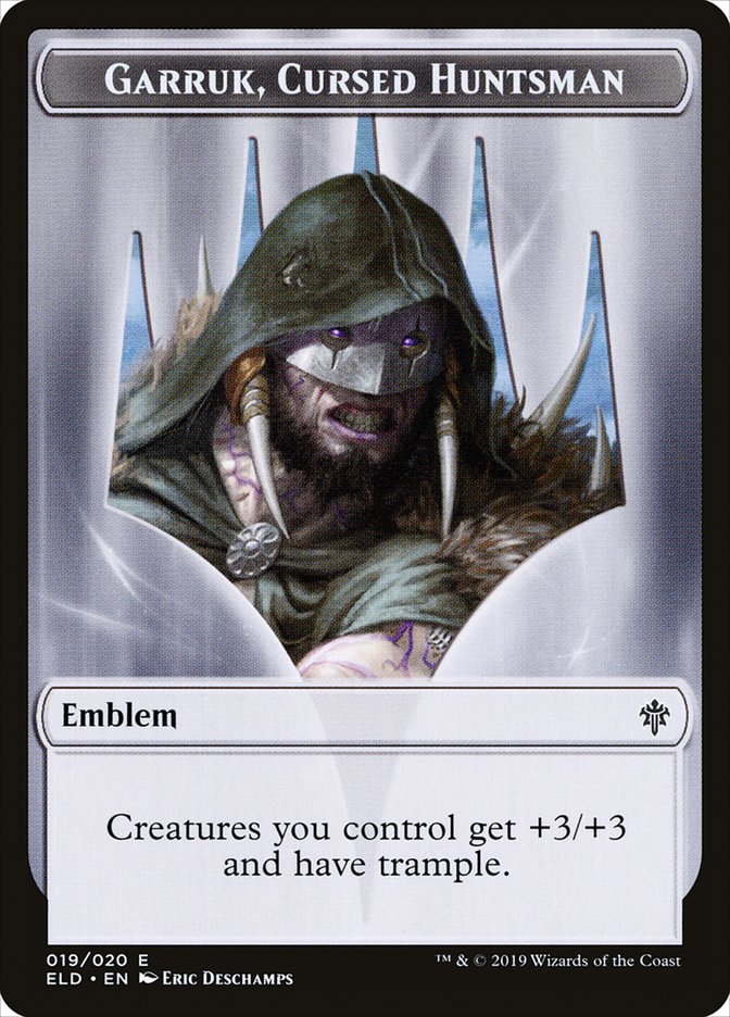 Garruk, Cursed Huntsman Emblem [Throne of Eldraine Tokens] | RetroPlay Games