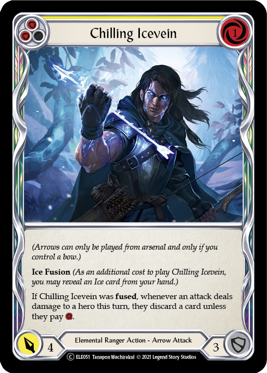 Chilling Icevein (Yellow) [U-ELE051] (Tales of Aria Unlimited)  Unlimited Rainbow Foil | RetroPlay Games
