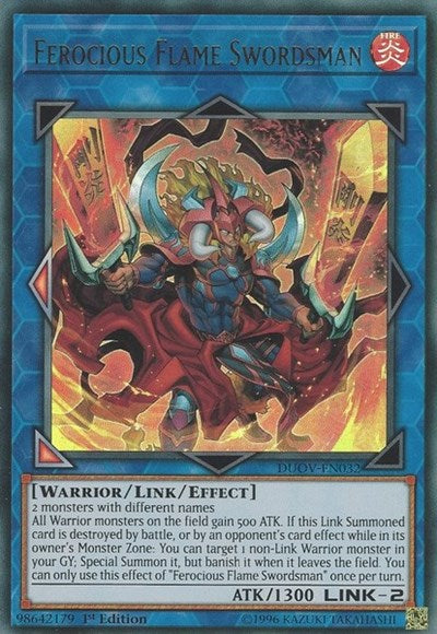 Ferocious Flame Swordsman [DUOV-EN032] Ultra Rare | RetroPlay Games