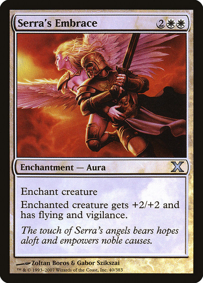 Serra's Embrace (Premium Foil) [Tenth Edition] | RetroPlay Games