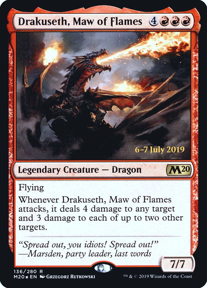 Drakuseth, Maw of Flames  [Core Set 2020 Prerelease Promos] | RetroPlay Games