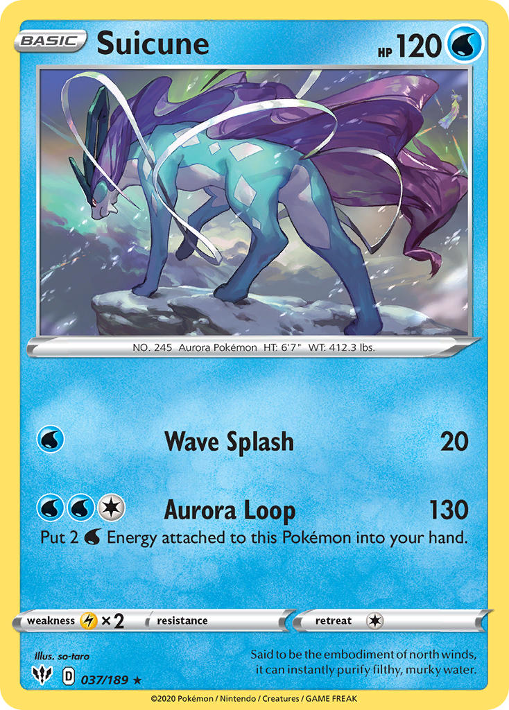 Suicune (037/189) (Theme Deck Exclusive) [Sword & Shield: Darkness Ablaze] | RetroPlay Games