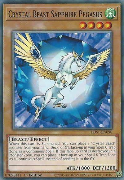 Crystal Beast Sapphire Pegasus [LDS1-EN098] Common | RetroPlay Games