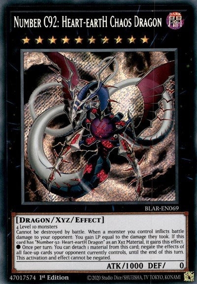 Number C92: Heart-eartH Chaos Dragon [BLAR-EN069] Secret Rare | RetroPlay Games