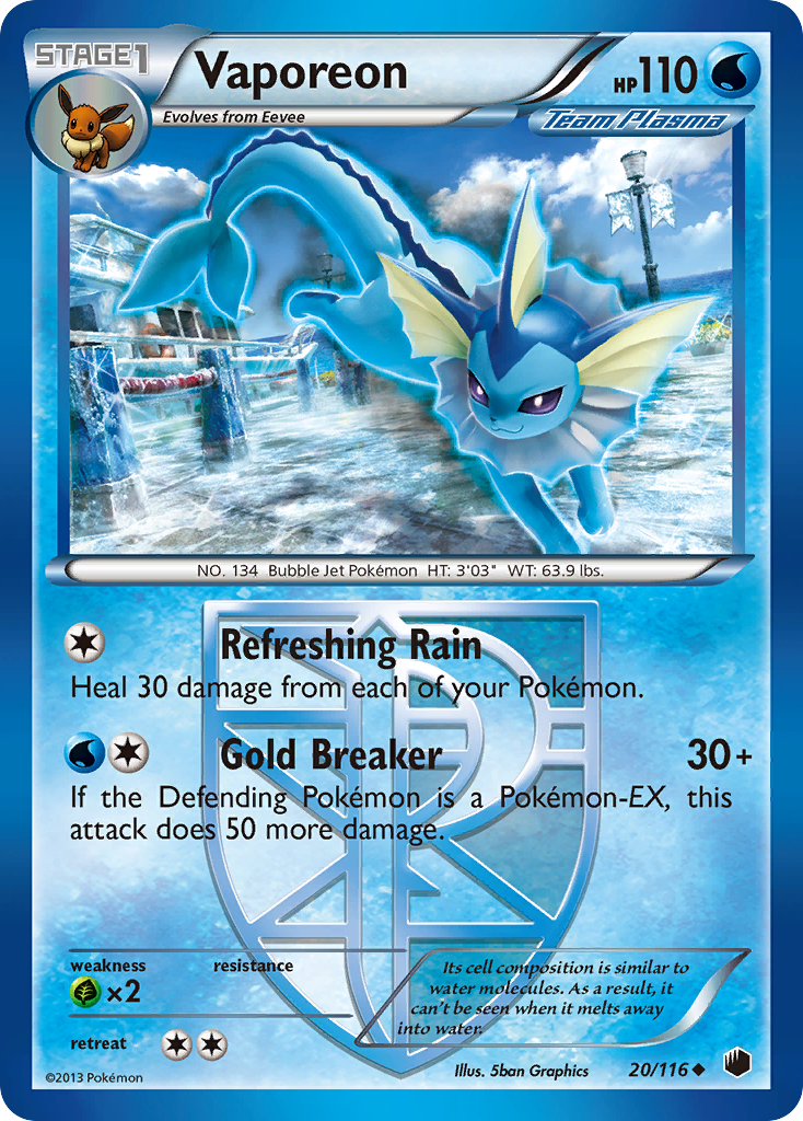 Vaporeon (20/116) [Black & White: Plasma Freeze] | RetroPlay Games