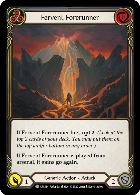 Fervent Forerunner (Blue) [U-ARC184] (Arcane Rising Unlimited)  Unlimited Rainbow Foil | RetroPlay Games