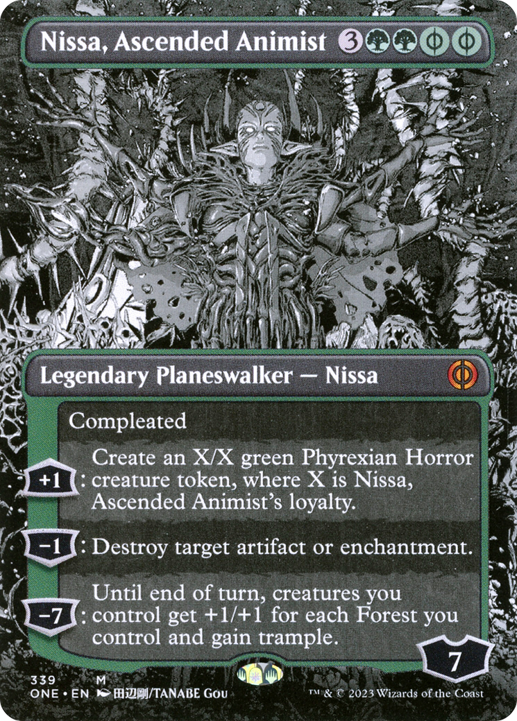 Nissa, Ascended Animist (Borderless Manga) [Phyrexia: All Will Be One] | RetroPlay Games