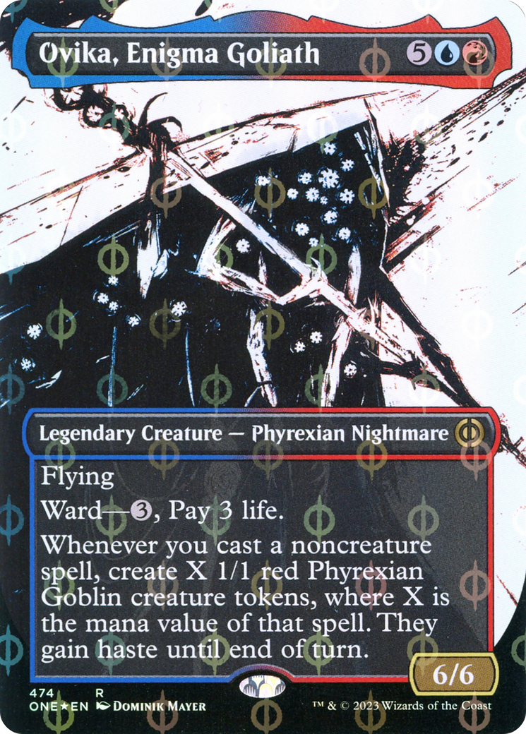 Ovika, Enigma Goliath (Borderless Ichor Step-and-Compleat Foil) [Phyrexia: All Will Be One] | RetroPlay Games