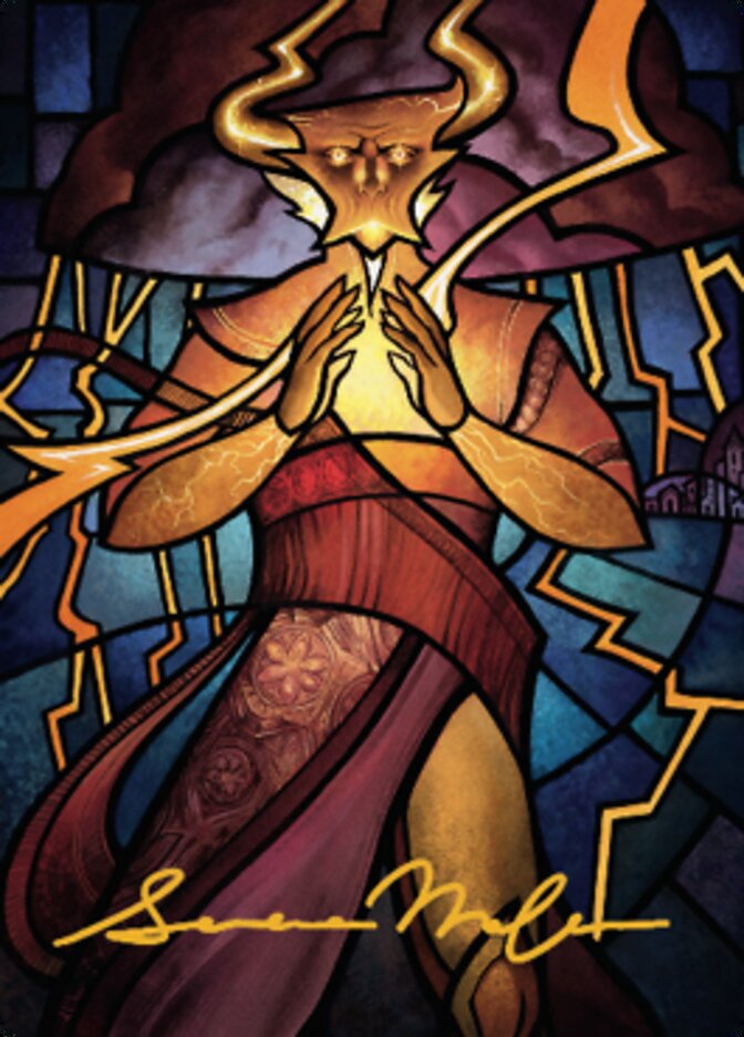 Najal, the Storm Runner Art Card (Gold-Stamped Signature) [Dominaria United Art Series] | RetroPlay Games