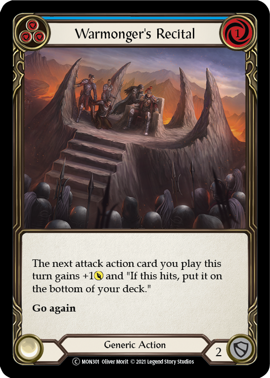 Warmonger's Recital (Blue) [U-MON301-RF] (Monarch Unlimited)  Unlimited Rainbow Foil | RetroPlay Games