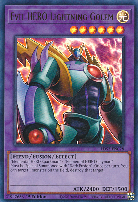 Evil HERO Lightning Golem [LDS3-EN028] Ultra Rare | RetroPlay Games