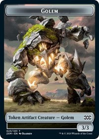 Golem // Elf Warrior Double-sided Token [Double Masters Tokens] | RetroPlay Games