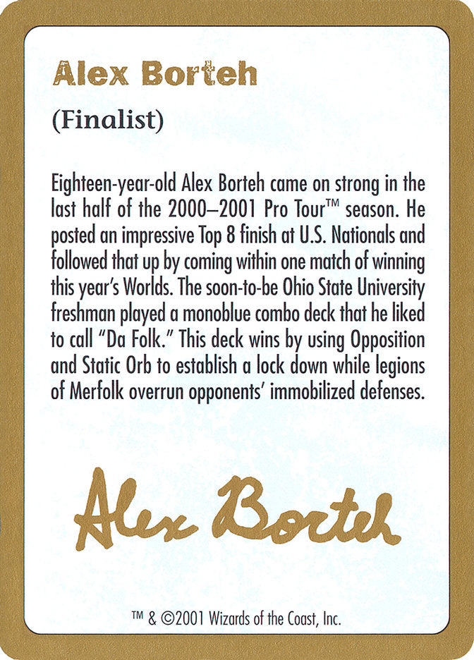 Alex Borteh Bio [World Championship Decks 2001] | RetroPlay Games