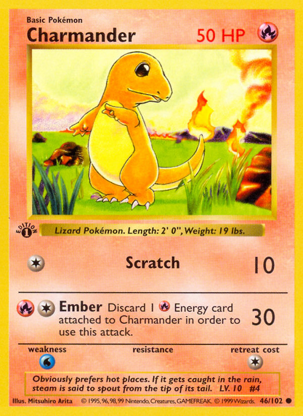 Charmander (46/102) (Shadowless) [Base Set 1st Edition] | RetroPlay Games