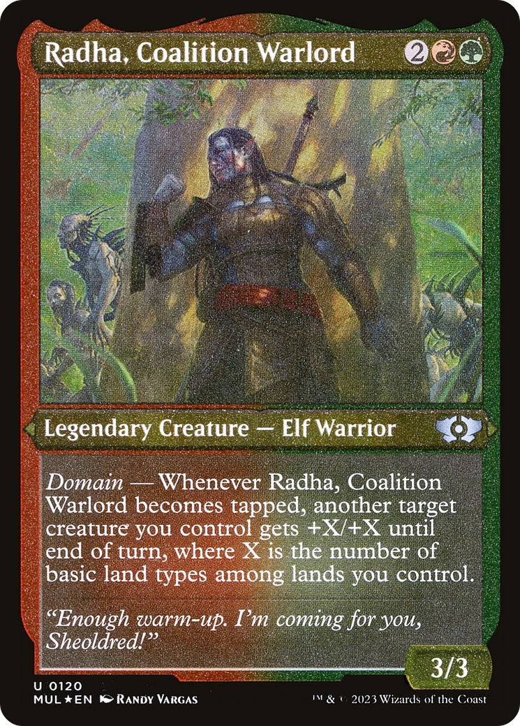 Radha, Coalition Warlord (Foil Etched) [Multiverse Legends] | RetroPlay Games